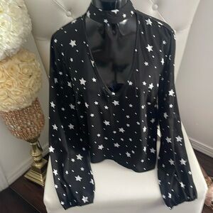 Black with white stars , new women top
